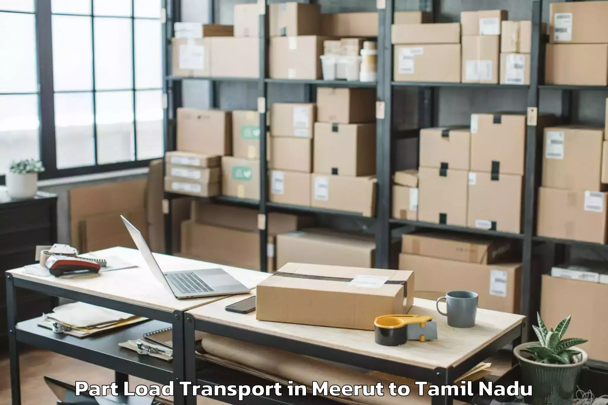 Reliable Meerut to Manachanallur Part Load Transport